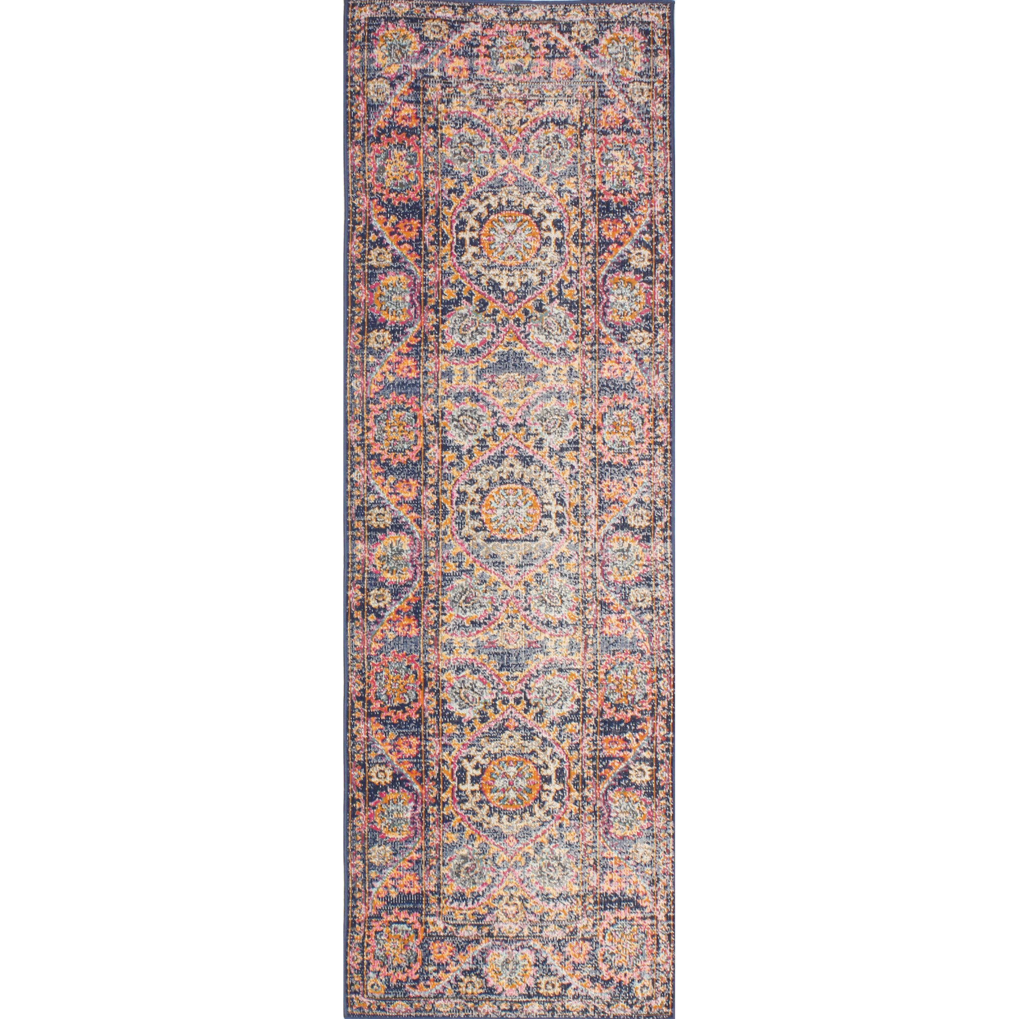 Roddin Dark Blue/Orange Area Rug & Reviews Joss & Main